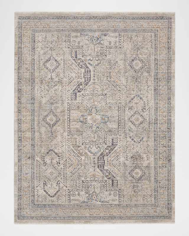 Lynx Gray/Blue Power-Loomed Rug, 10' x 14'